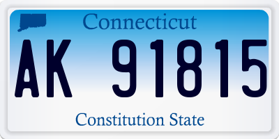 CT license plate AK91815