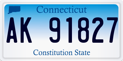 CT license plate AK91827