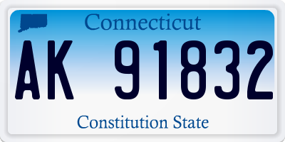 CT license plate AK91832