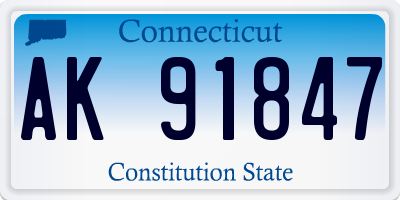 CT license plate AK91847