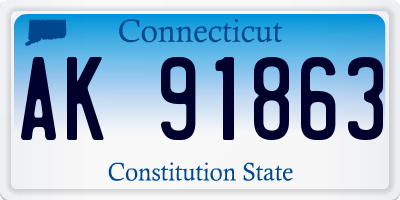 CT license plate AK91863