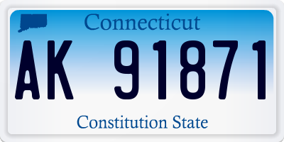 CT license plate AK91871