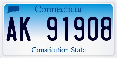 CT license plate AK91908