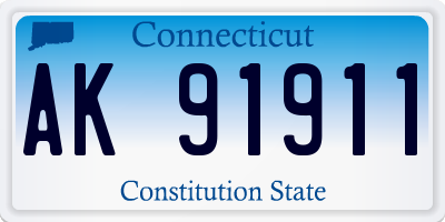 CT license plate AK91911