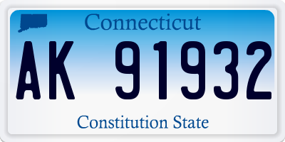 CT license plate AK91932