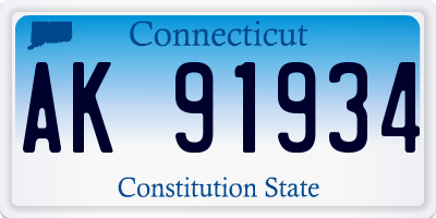 CT license plate AK91934