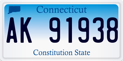 CT license plate AK91938