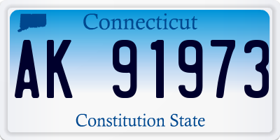 CT license plate AK91973