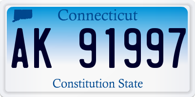 CT license plate AK91997