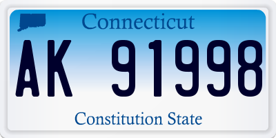 CT license plate AK91998