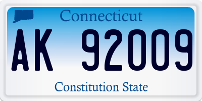 CT license plate AK92009