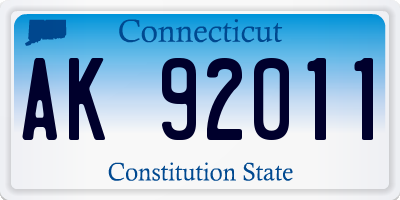 CT license plate AK92011