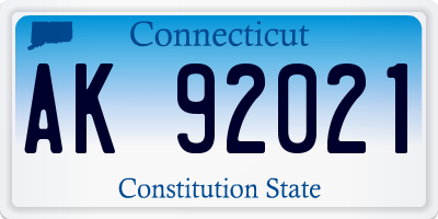 CT license plate AK92021