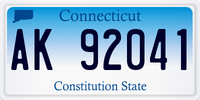 CT license plate AK92041