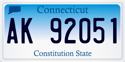 CT license plate AK92051