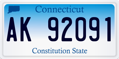 CT license plate AK92091