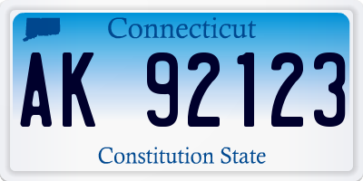 CT license plate AK92123