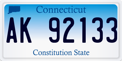 CT license plate AK92133