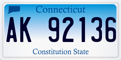 CT license plate AK92136