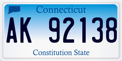 CT license plate AK92138