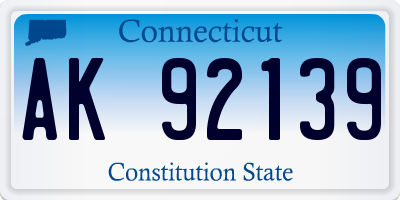 CT license plate AK92139