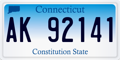 CT license plate AK92141