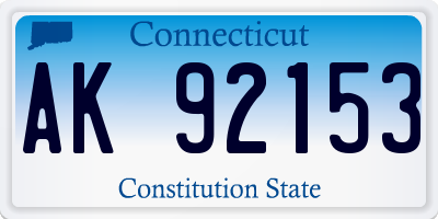 CT license plate AK92153