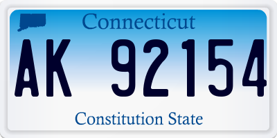 CT license plate AK92154