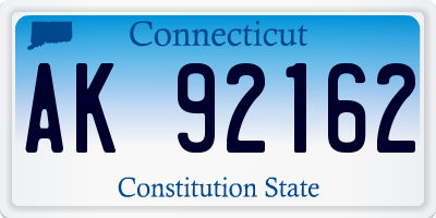 CT license plate AK92162