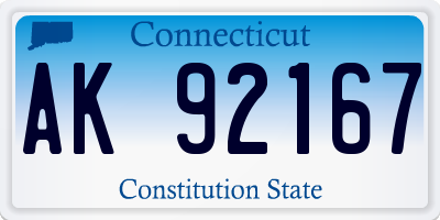 CT license plate AK92167