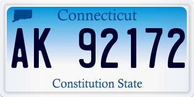CT license plate AK92172