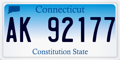 CT license plate AK92177