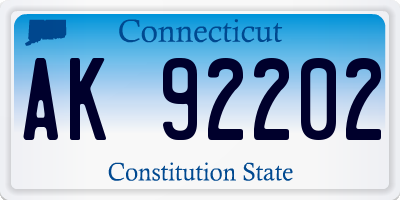CT license plate AK92202