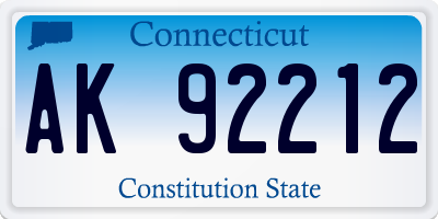 CT license plate AK92212