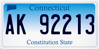 CT license plate AK92213