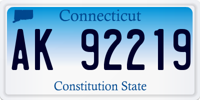 CT license plate AK92219