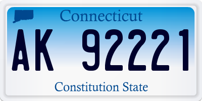 CT license plate AK92221