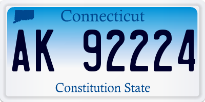 CT license plate AK92224