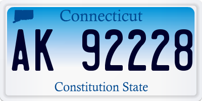 CT license plate AK92228