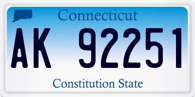 CT license plate AK92251