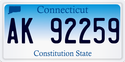 CT license plate AK92259