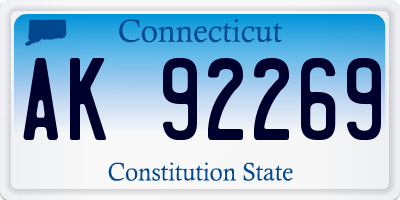 CT license plate AK92269