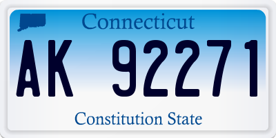 CT license plate AK92271