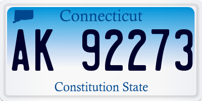 CT license plate AK92273