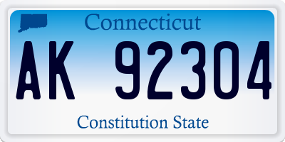 CT license plate AK92304