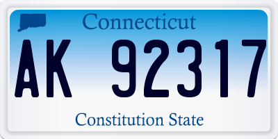 CT license plate AK92317