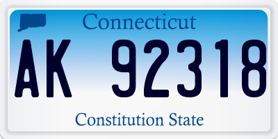 CT license plate AK92318
