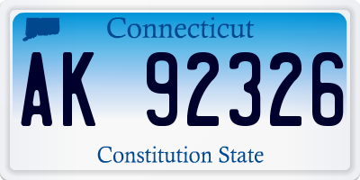 CT license plate AK92326