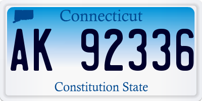 CT license plate AK92336