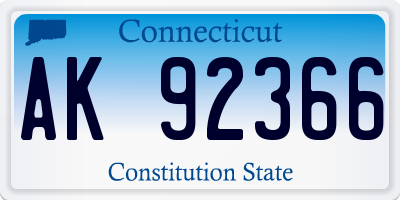 CT license plate AK92366